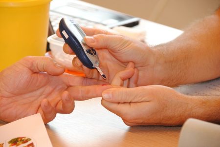 diabetes test meter finger